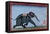 Elephant & Trainer, C1750-null-Framed Stretched Canvas