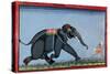 Elephant & Trainer, C1750-null-Stretched Canvas