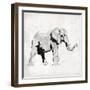 Elephant Trunk Up-OnRei-Framed Art Print