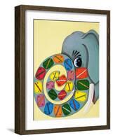 Elephant Trunk with Numbers-English School-Framed Giclee Print