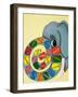 Elephant Trunk with Numbers-English School-Framed Giclee Print