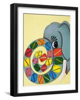 Elephant Trunk with Numbers-English School-Framed Giclee Print