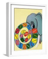 Elephant Trunk with Numbers-English School-Framed Giclee Print