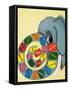 Elephant Trunk with Numbers-English School-Framed Stretched Canvas