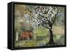 Elephant under a Tree-Blenda Tyvoll-Framed Stretched Canvas