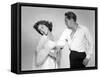 ELEPHANT WALK, 1954 directed by WILLIAM DIETERLE Elizabeth Taylor / Peter Finch (b/w photo)-null-Framed Stretched Canvas