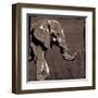 Elephant Walk Brown-OnRei-Framed Art Print