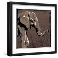 Elephant Walk Brown-OnRei-Framed Art Print