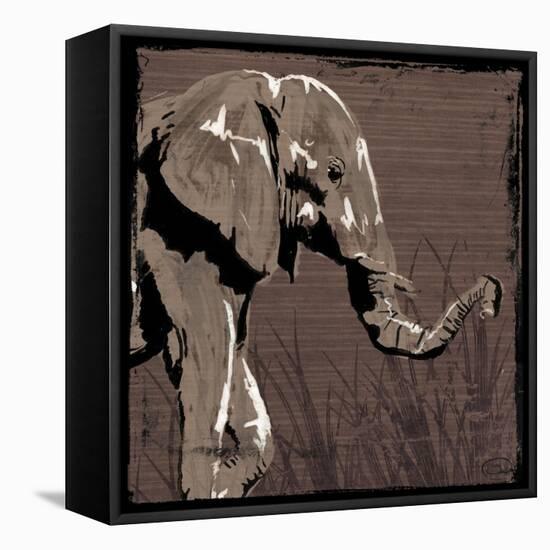 Elephant Walk Brown-OnRei-Framed Stretched Canvas