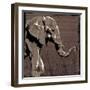 Elephant Walk Brown-OnRei-Framed Art Print