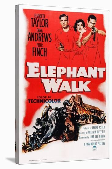 Elephant Walk-null-Stretched Canvas
