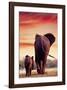 Elephant Walking with Calf-null-Framed Art Print