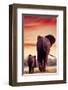 Elephant Walking with Calf-null-Framed Art Print