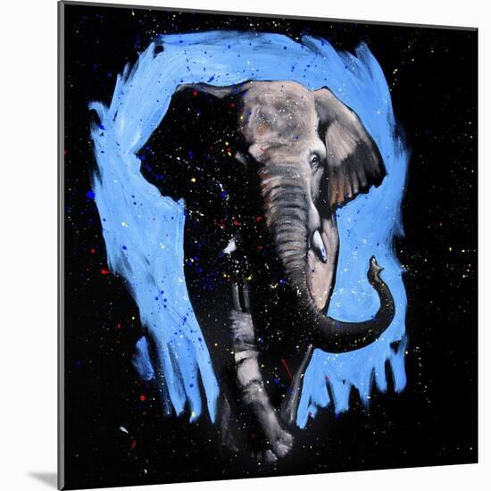 Elephant Walking-null-Mounted Art Print