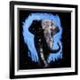 Elephant Walking-null-Framed Premium Giclee Print