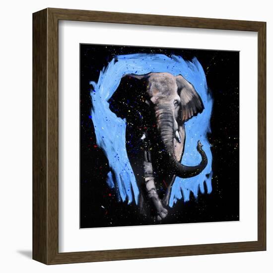 Elephant Walking-null-Framed Art Print