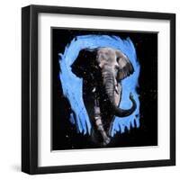 Elephant Walking-null-Framed Art Print