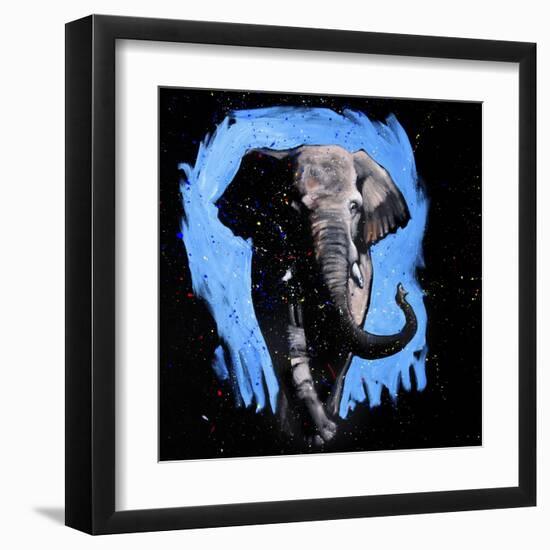 Elephant Walking-null-Framed Art Print