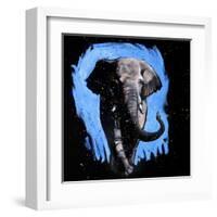 Elephant Walking-null-Framed Art Print