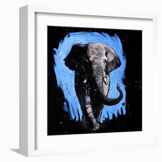 Elephant Walking-null-Framed Art Print