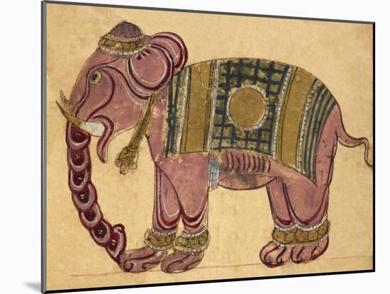 Elephant Wearing a Caparison-Aristotle ibn Bakhtishu-Mounted Giclee Print