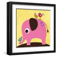 Elephant with Birds-Nancy Lee-Framed Art Print