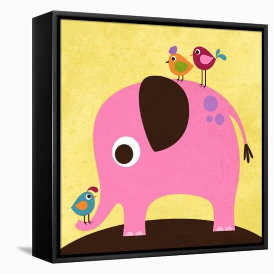 Elephant with Birds-Nancy Lee-Framed Stretched Canvas