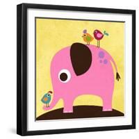 Elephant with Birds-Nancy Lee-Framed Art Print