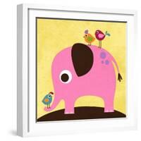 Elephant with Birds-Nancy Lee-Framed Art Print