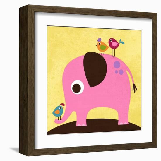 Elephant with Birds-Nancy Lee-Framed Art Print