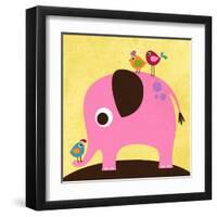 Elephant with Birds-Nancy Lee-Framed Art Print