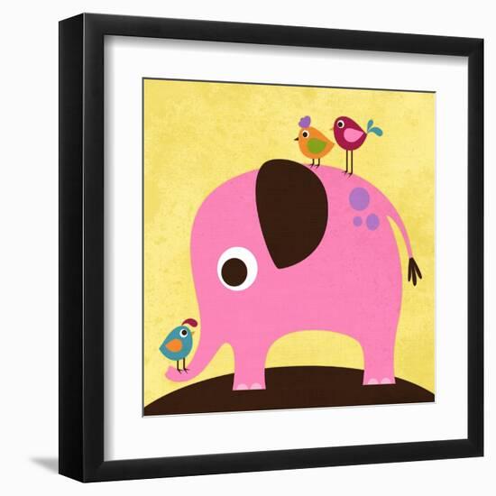 Elephant with Birds-Nancy Lee-Framed Art Print