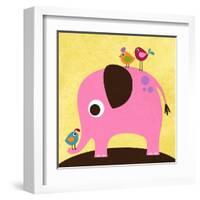 Elephant with Birds-Nancy Lee-Framed Art Print