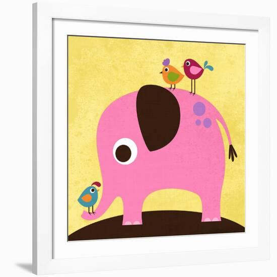 Elephant with Birds-Nancy Lee-Framed Art Print