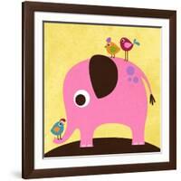 Elephant with Birds-Nancy Lee-Framed Art Print