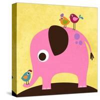 Elephant with Birds-Nancy Lee-Stretched Canvas