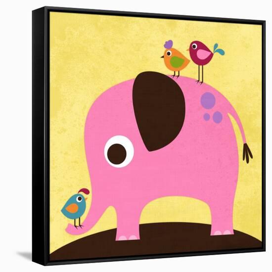 Elephant with Birds-Nancy Lee-Framed Stretched Canvas