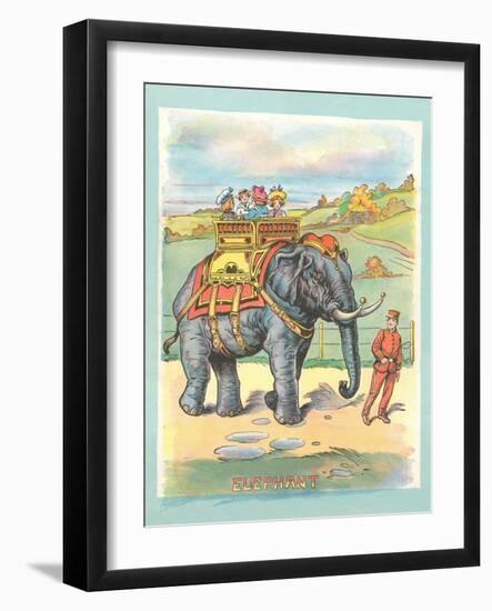 Elephant with Howdah-null-Framed Art Print