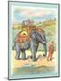 Elephant with Howdah-null-Mounted Art Print