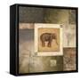 Elephant Woodcut-Michael Marcon-Framed Stretched Canvas