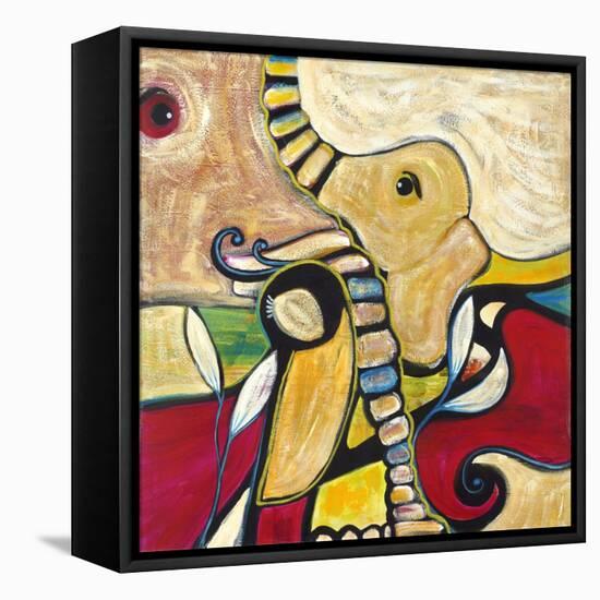 Elephant-Jami Vestergaard-Framed Stretched Canvas