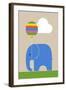 Elephant-Dicky Bird-Framed Giclee Print