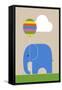 Elephant-Dicky Bird-Framed Stretched Canvas