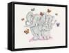 Elephants and Butterflies-Bill Bell-Framed Stretched Canvas