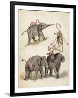 Elephants and Flamingoes-Richard Andre-Framed Giclee Print