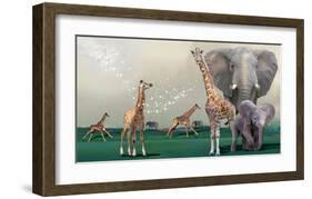 Elephants And Giraffes-Nancy Tillman-Framed Art Print