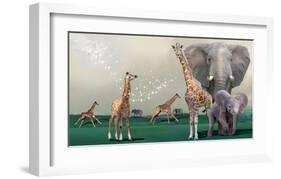 Elephants And Giraffes-Nancy Tillman-Framed Art Print