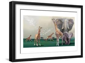 Elephants And Giraffes-Nancy Tillman-Framed Art Print