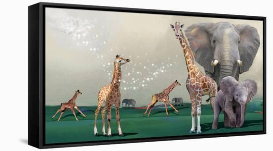 Elephants And Giraffes-Nancy Tillman-Framed Stretched Canvas