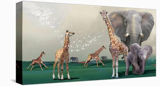 Elephants And Giraffes-Nancy Tillman-Stretched Canvas